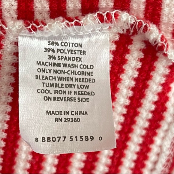 dip Soft Waffle Henley Stripe Pajama Joggers Set Red White Candy Stripe Size L - Picture 12 of 15